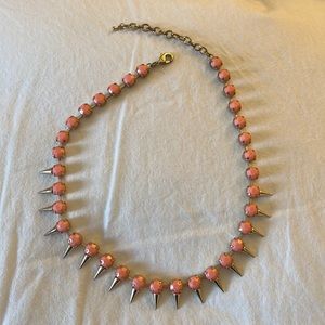 Coral and gold spiked necklace